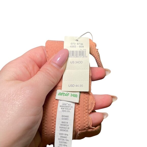 Aerie  Lace Trim Lightly Padded Bra 34DD Terra Cotta NWT - Picture 2 of 5